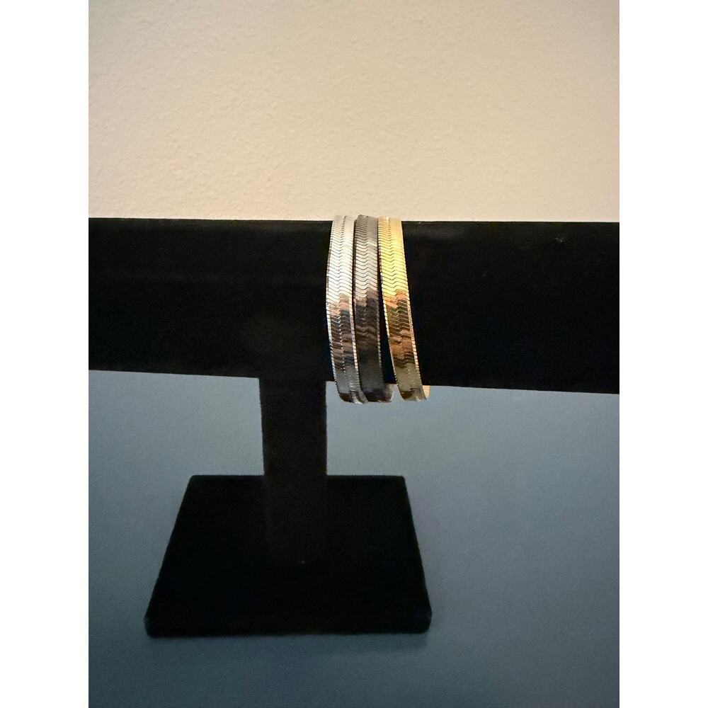 David Markstein Bronze 3-Row Flexible Herringbone Bracelet - Picture 4 of 7